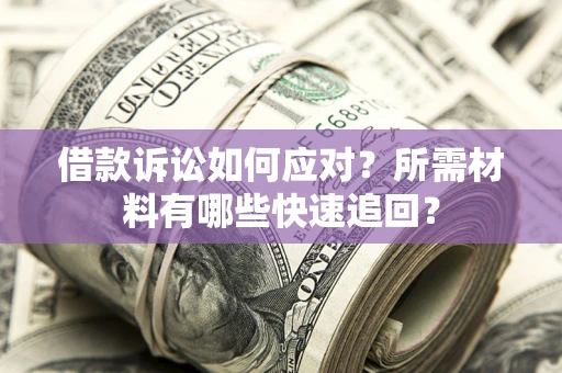 武汉借款诉讼如何应对？所需材料有哪些快速追回？